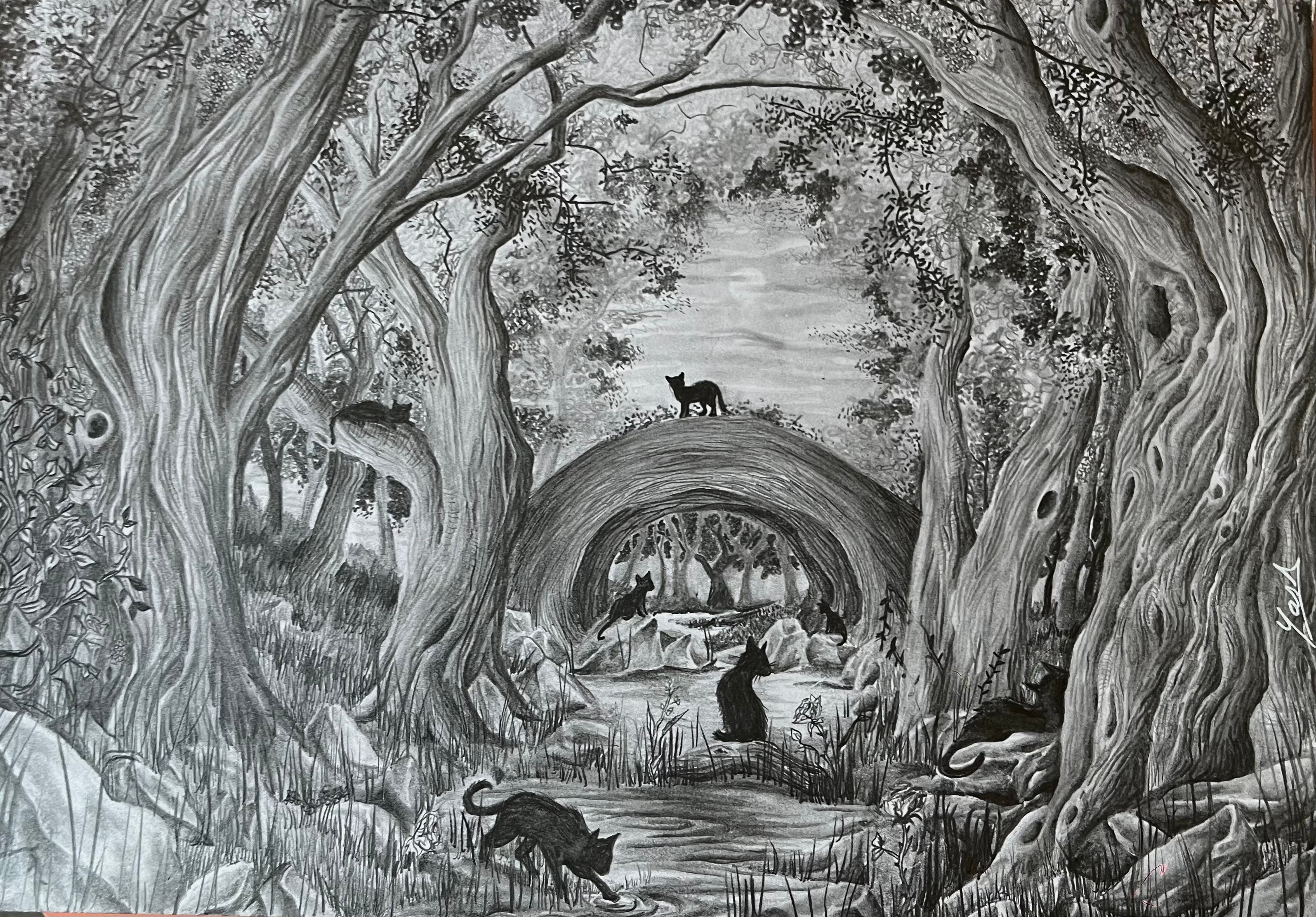 « The seven cat’s forest » - paper print